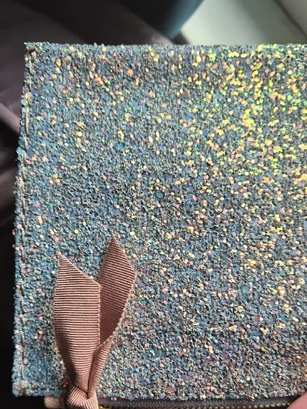 J. Crew Sparkling Light Blue Glitter Clutch